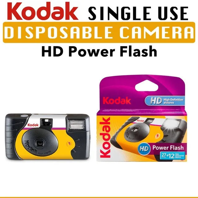 Kodak HD Power Flash Single Use Film Camera 27/39 Exposure Photos ( Daylight / HD Power Flash / Waterproof / FunSaver )