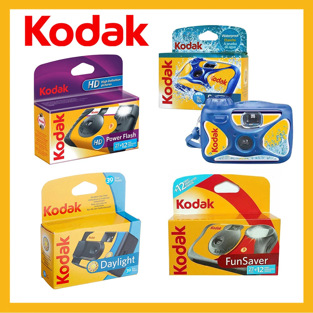 Kodak HD Power Flash Single Use Film Camera 27/39 Exposure Photos ( Daylight / HD Power Flash / Waterproof / FunSaver )