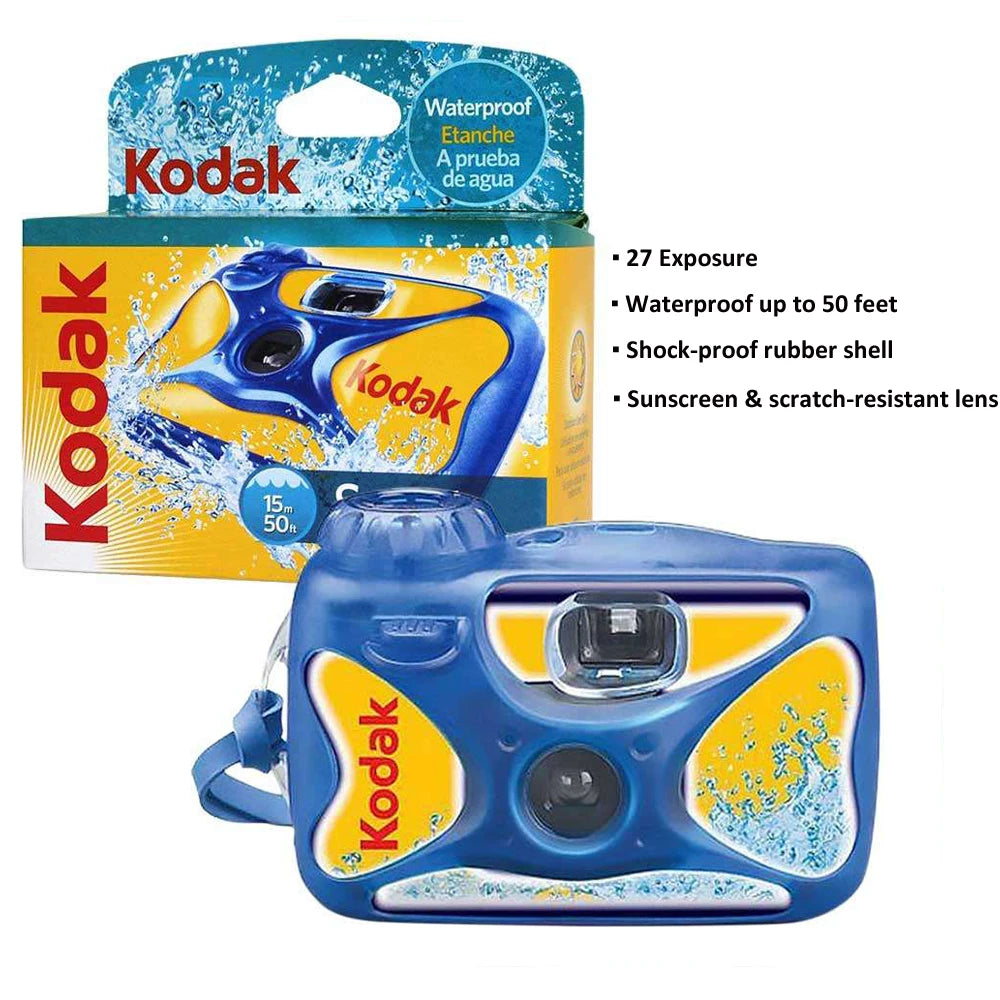 Kodak HD Power Flash Single Use Film Camera 27/39 Exposure Photos ( Daylight / HD Power Flash / Waterproof / FunSaver )